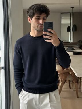 Giorgiolini Made in Italy 100% Pima Cotton Sweater Black Boat Neck Pullover LG